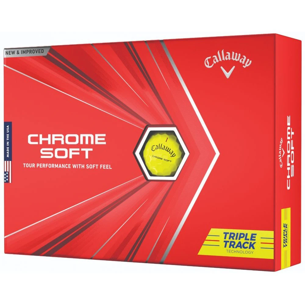 Callaway 2021 Chrome Soft Triple Track Golf Balls | Yellow 3 Callaway 2021 Chrome Soft Triple Track Golf Balls | Yellow